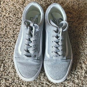 Silver glitter Vans